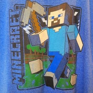 MINECRAFT Short sleeve blue green with graphic Size XL by Jinx Mojang